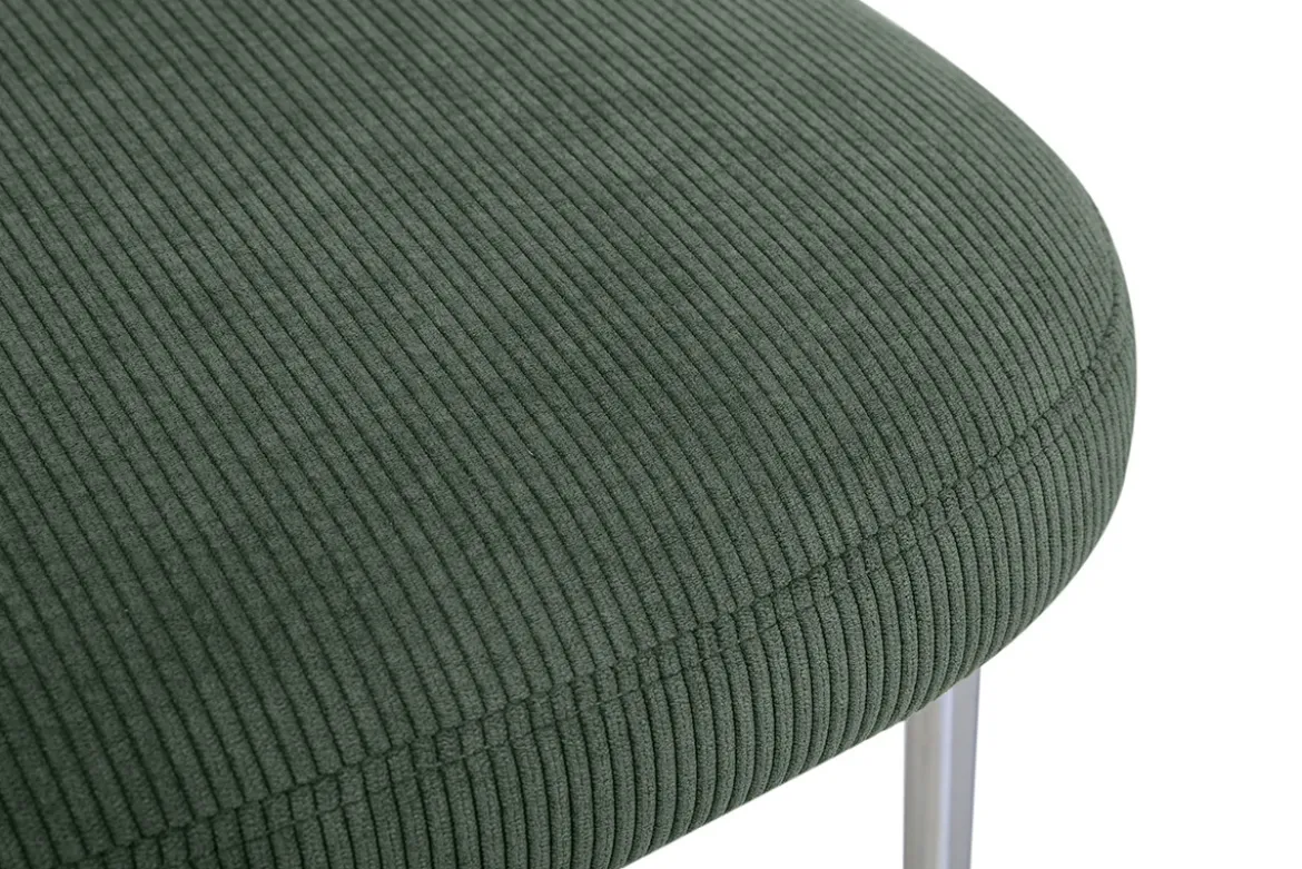 Tabourets de bar fixes en tissu velours côtelé vert kaki H65 cm (lot de 2) BREKA