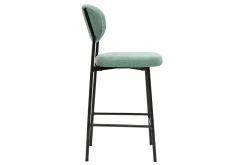 Tabourets de bar fixes en tissu effet velours texturé vert céladon H65 cm (lot de 2) BREKA