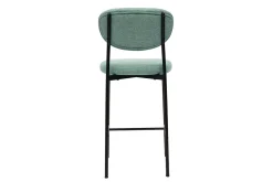 Tabourets de bar fixes en tissu effet velours texturé vert céladon H65 cm (lot de 2) BREKA