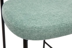 Tabourets de bar fixes en tissu effet velours texturé vert céladon H65 cm (lot de 2) BREKA