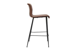 Tabourets de bar fixes marron aspect vieilli et métal noir H65 cm (lot de 2) HAROLD