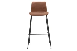 Tabourets de bar fixes marron aspect vieilli et métal noir H75 (lot de 2) HAROLD