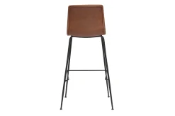 Tabourets de bar fixes marron aspect vieilli et métal noir H75 (lot de 2) HAROLD