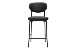 Tabourets de bar fixes noirs H65 cm (lot de 2) BREKA