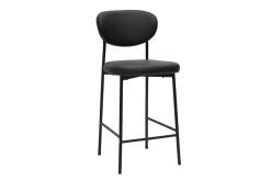 Tabourets de bar fixes noirs H65 cm (lot de 2) BREKA