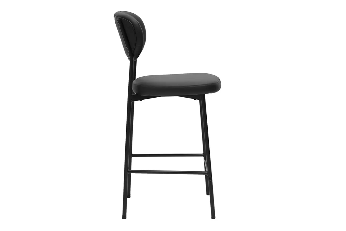 Tabourets de bar fixes noirs H65 cm (lot de 2) BREKA