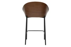 Tabourets de bar noirs, bois foncé et métal H65 cm (lot de 2) TUCSON