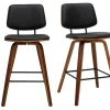 Tabourets de bar noirs et bois foncé H66 cm (lot de 2) SEGUR