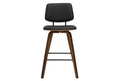 Tabourets de bar noirs et bois foncé H66 cm (lot de 2) SEGUR