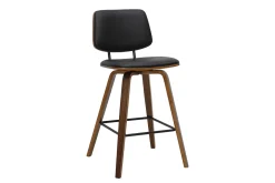 Tabourets de bar noirs et bois foncé H66 cm (lot de 2) SEGUR