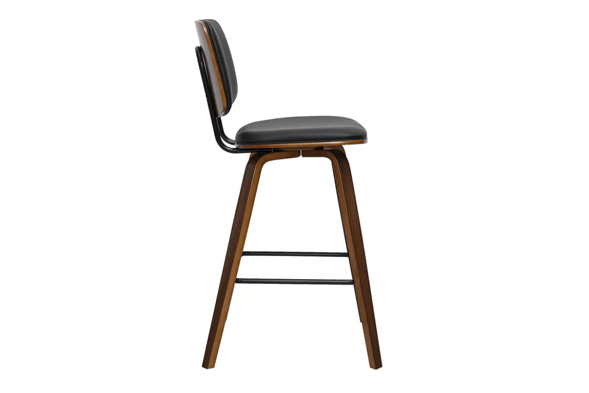 Tabourets de bar noirs et bois foncé H66 cm (lot de 2) SEGUR
