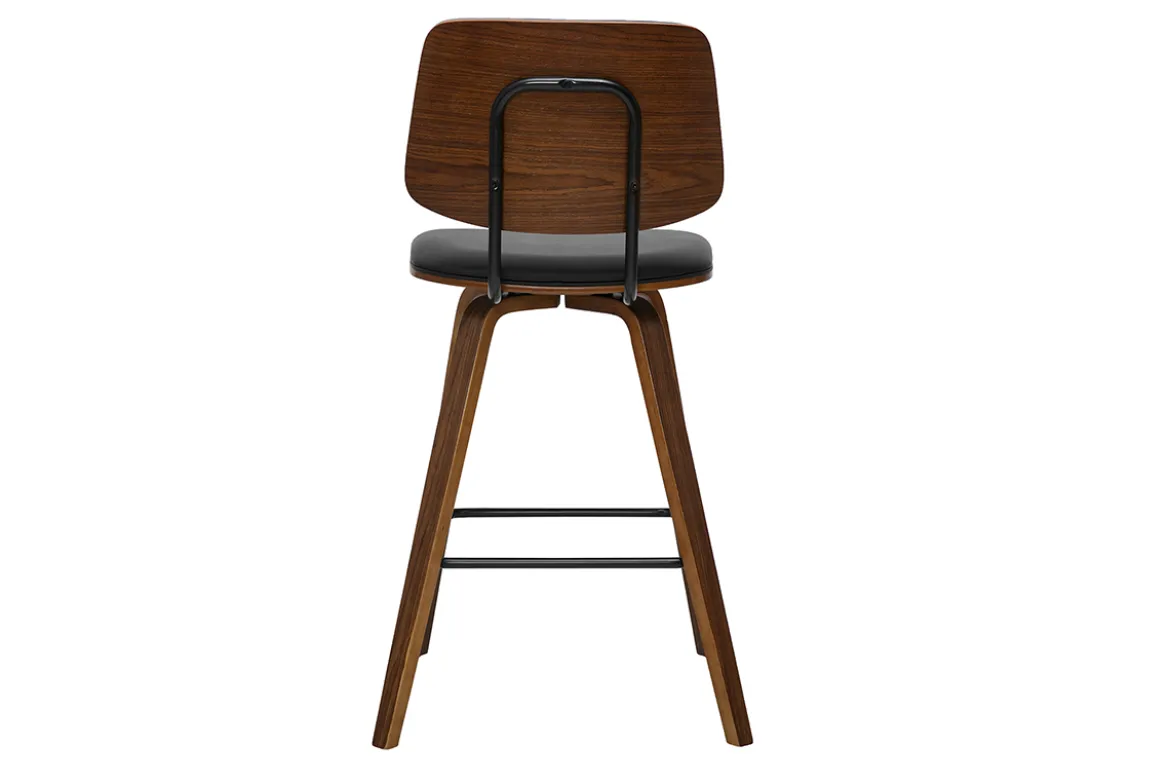 Tabourets de bar noirs et bois foncé H66 cm (lot de 2) SEGUR