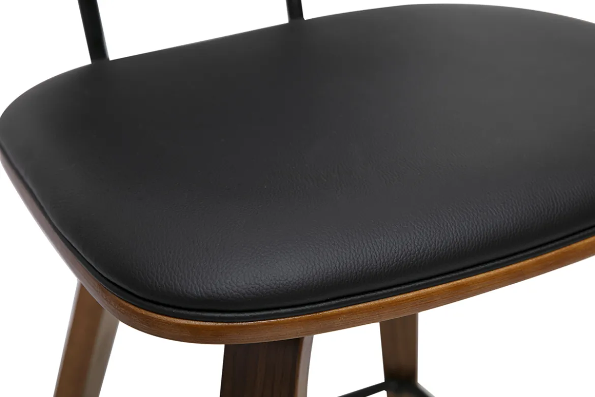 Tabourets de bar noirs et bois foncé H66 cm (lot de 2) SEGUR