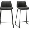 Tabourets de bar noirs et métal H65 cm (lot de 2) BOOST
