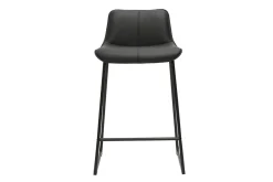 Tabourets de bar noirs et métal H65 cm (lot de 2) BOOST