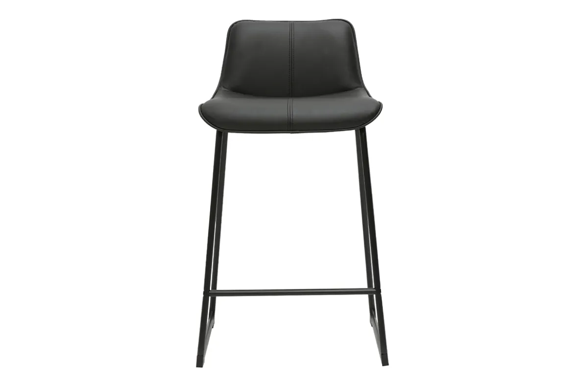 Tabourets de bar noirs et métal H65 cm (lot de 2) BOOST
