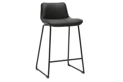 Tabourets de bar noirs et métal H65 cm (lot de 2) BOOST