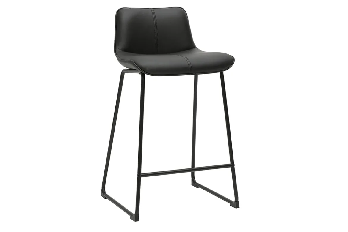 Tabourets de bar noirs et métal H65 cm (lot de 2) BOOST