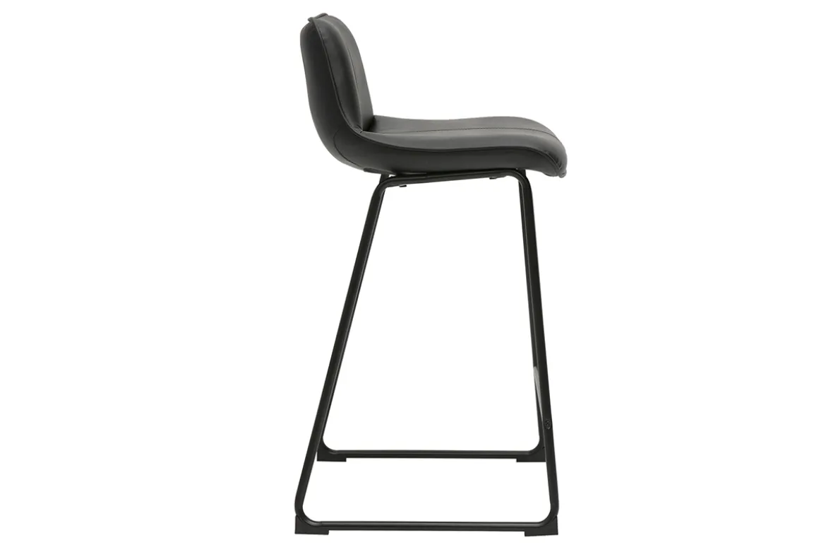 Tabourets de bar noirs et métal H65 cm (lot de 2) BOOST
