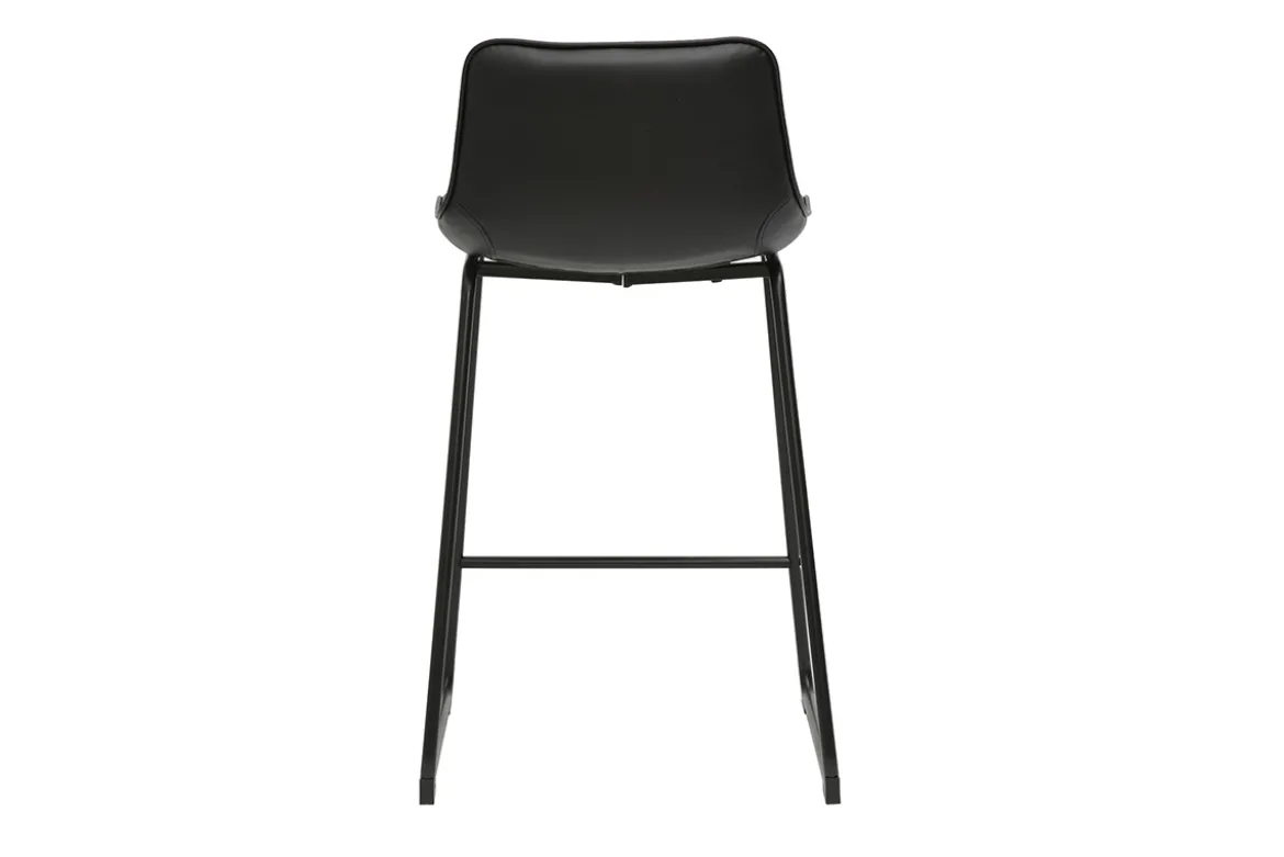 Tabourets de bar noirs et métal H65 cm (lot de 2) BOOST
