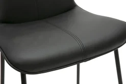 Tabourets de bar noirs et métal H65 cm (lot de 2) BOOST