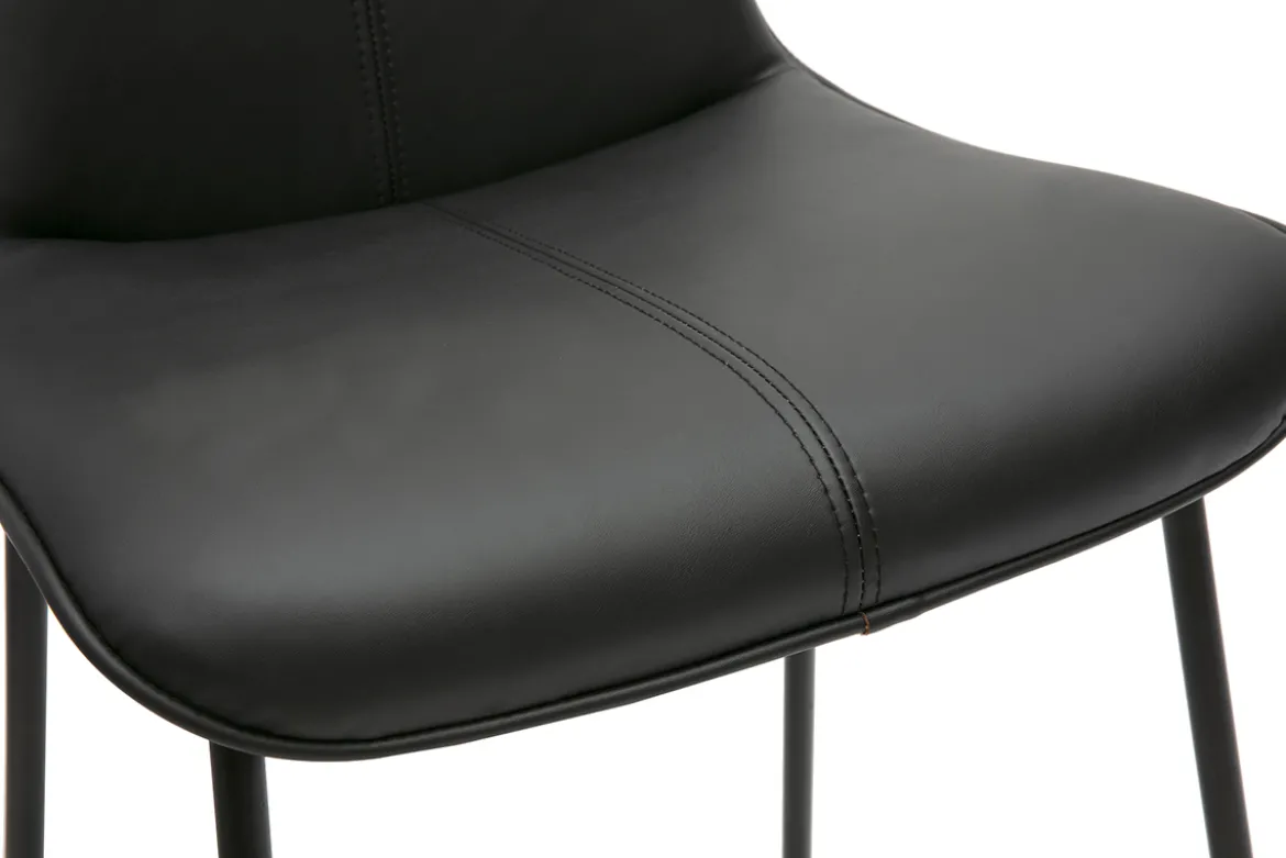 Tabourets de bar noirs et métal H65 cm (lot de 2) BOOST