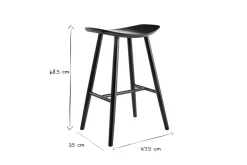 Tabourets de bar noirs H65 cm (lot de 2) DEMORY