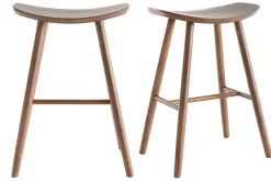 Tabourets de bar noyer H65 cm (lot de 2) DEMORY