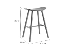 Tabourets de bar noyer H65 cm (lot de 2) DEMORY
