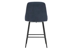 Tabourets de bar pivotants 360° en tissu chenille bleu foncé et métal H66 cm (lot de 2) HASTA