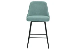 Tabourets de bar pivotants 360° en tissu chenille vert céladon et métal H66 cm (lot de 2) HASTA
