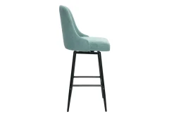 Tabourets de bar pivotants 360° en tissu chenille vert céladon et métal H66 cm (lot de 2) HASTA