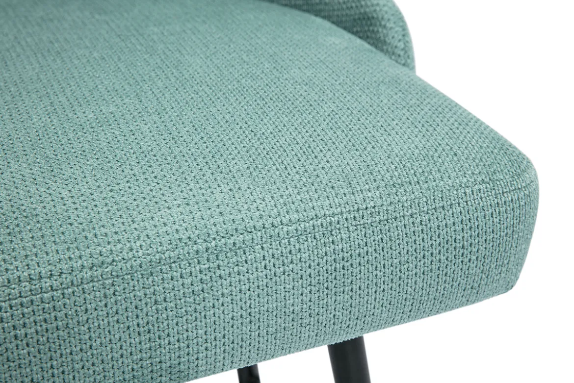 Tabourets de bar pivotants 360° en tissu chenille vert céladon et métal H66 cm (lot de 2) HASTA
