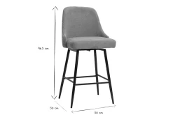 Tabourets de bar pivotants 360° en tissu chenille vert céladon et métal H66 cm (lot de 2) HASTA