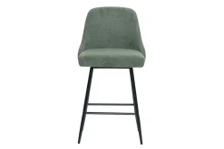 Tabourets de bar pivotants 360° en tissu chenille vert kaki et métal H66 cm (lot de 2) HASTA