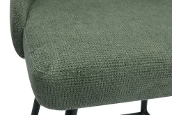 Tabourets de bar pivotants 360° en tissu chenille vert kaki et métal H66 cm (lot de 2) HASTA
