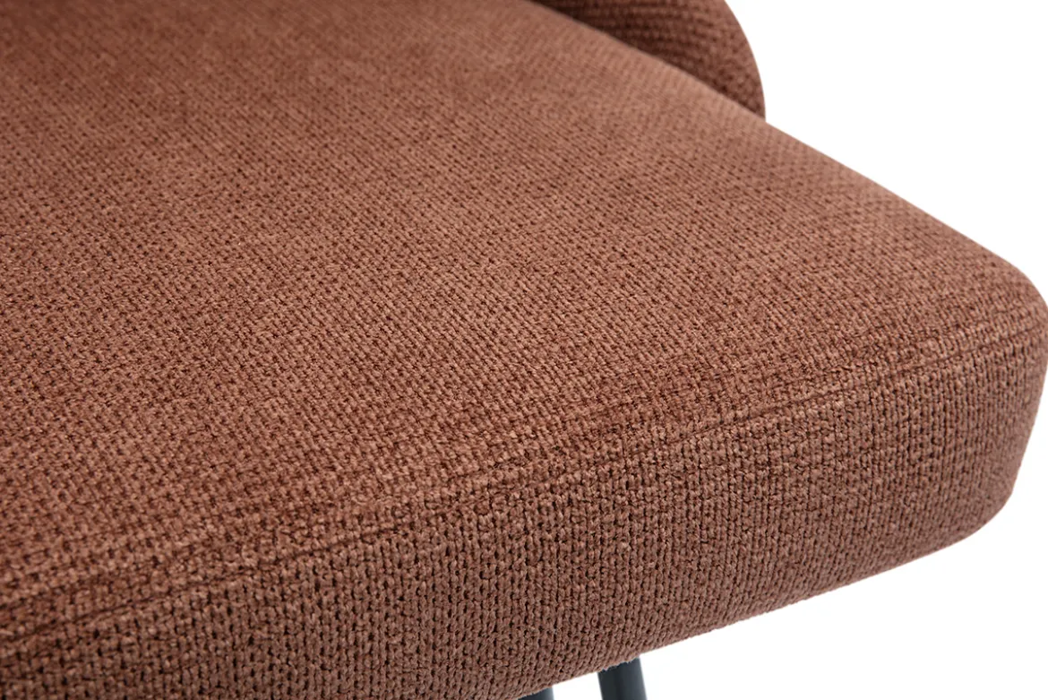 Tabourets de bar pivotants 360° en tissu chenille terre brûlée et métal H66 cm (lot de 2) HASTA