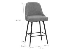 Tabourets de bar pivotants 360° en tissu chenille terre brûlée et métal H66 cm (lot de 2) HASTA