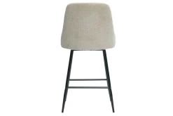 Tabourets de bar pivotants 360° en tissu chenille beige et métal H66 cm (lot de 2) HASTA