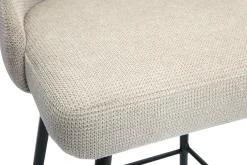 Tabourets de bar pivotants 360° en tissu chenille beige et métal H66 cm (lot de 2) HASTA