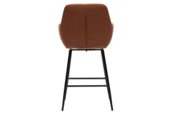 Tabourets de bar pivotants 360° en tissu effet velours texturé terre brûlée et métal H65.5 cm (lot de 2) ALESS