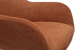 Tabourets de bar pivotants 360° en tissu effet velours texturé terre brûlée et métal H65.5 cm (lot de 2) ALESS