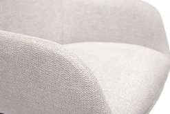 Tabourets de bar pivotants 360° en tissu effet velours texturé beige et métal H65.5 cm (lot de 2) ALESS