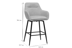 Tabourets de bar pivotants 360° en tissu effet velours texturé beige et métal H65.5 cm (lot de 2) ALESS