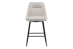 Tabourets de bar pivotants 360° en tissu effet velours texturé beige et métal H66 cm (lot de 2) ALESS