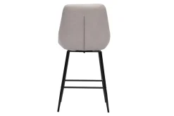 Tabourets de bar pivotants 360° en tissu effet velours texturé beige et métal H66 cm (lot de 2) ALESS