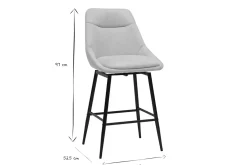 Tabourets de bar pivotants 360° en tissu effet velours texturé beige et métal H66 cm (lot de 2) ALESS