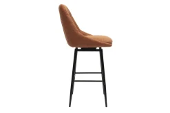 Tabourets de bar pivotants 360° en tissu effet velours texturé terre brûlée et métal H66 cm (lot de 2) ALESS