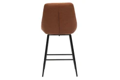Tabourets de bar pivotants 360° en tissu effet velours texturé terre brûlée et métal H66 cm (lot de 2) ALESS