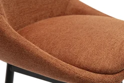 Tabourets de bar pivotants 360° en tissu effet velours texturé terre brûlée et métal H66 cm (lot de 2) ALESS